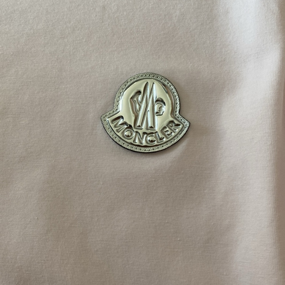 Moncler Girls' Solid Long Sleeve Pink Cotton Dress Size 12 - Picture 4 of 8